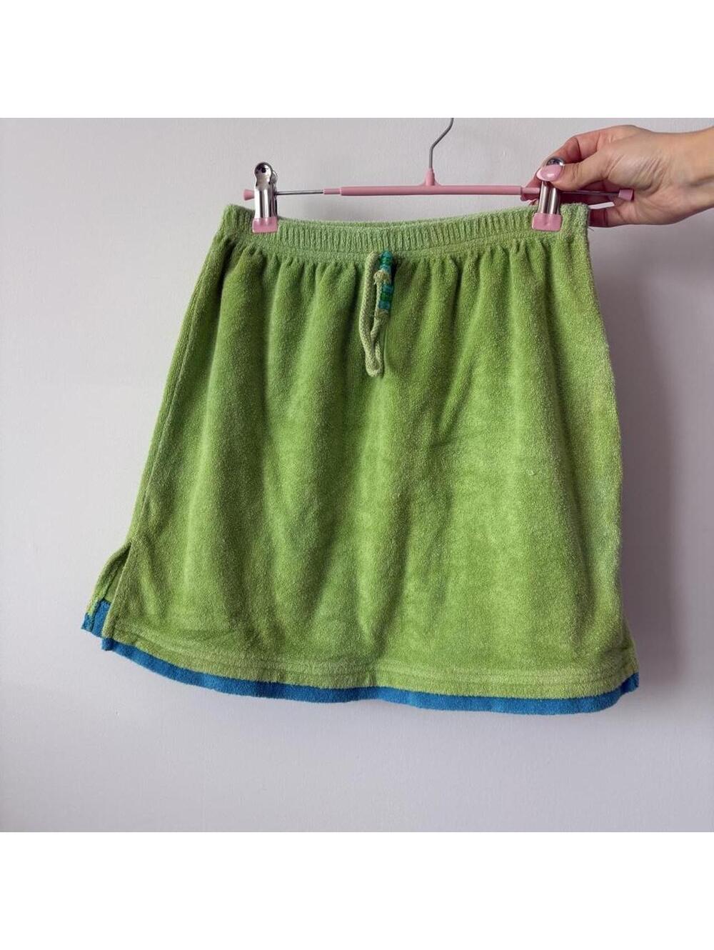 Women's Terrycloth Green Skirt